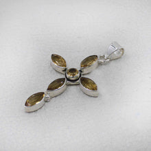 55Citrine Cross Pendant in Sterling Silver