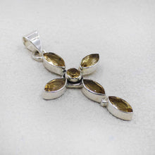 55Citrine Cross Pendant in Sterling Silver