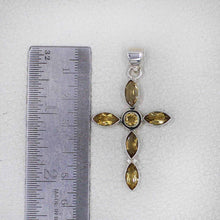 55Citrine Cross Pendant in Sterling Silver