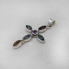 Multi Gemstone Sterling Silver Cross Jewelry