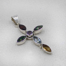 Multi Gemstone Sterling Silver Cross Jewelry