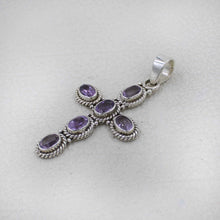 925 Silver Amethyst Handmade Cross Jewelry