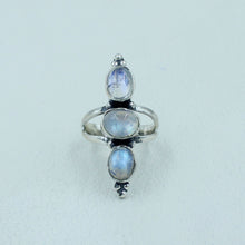 Vibrant flash Moonstone Silver Ring