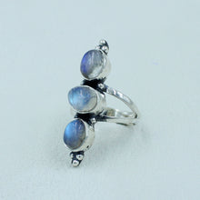 Vibrant flash Moonstone Silver Ring