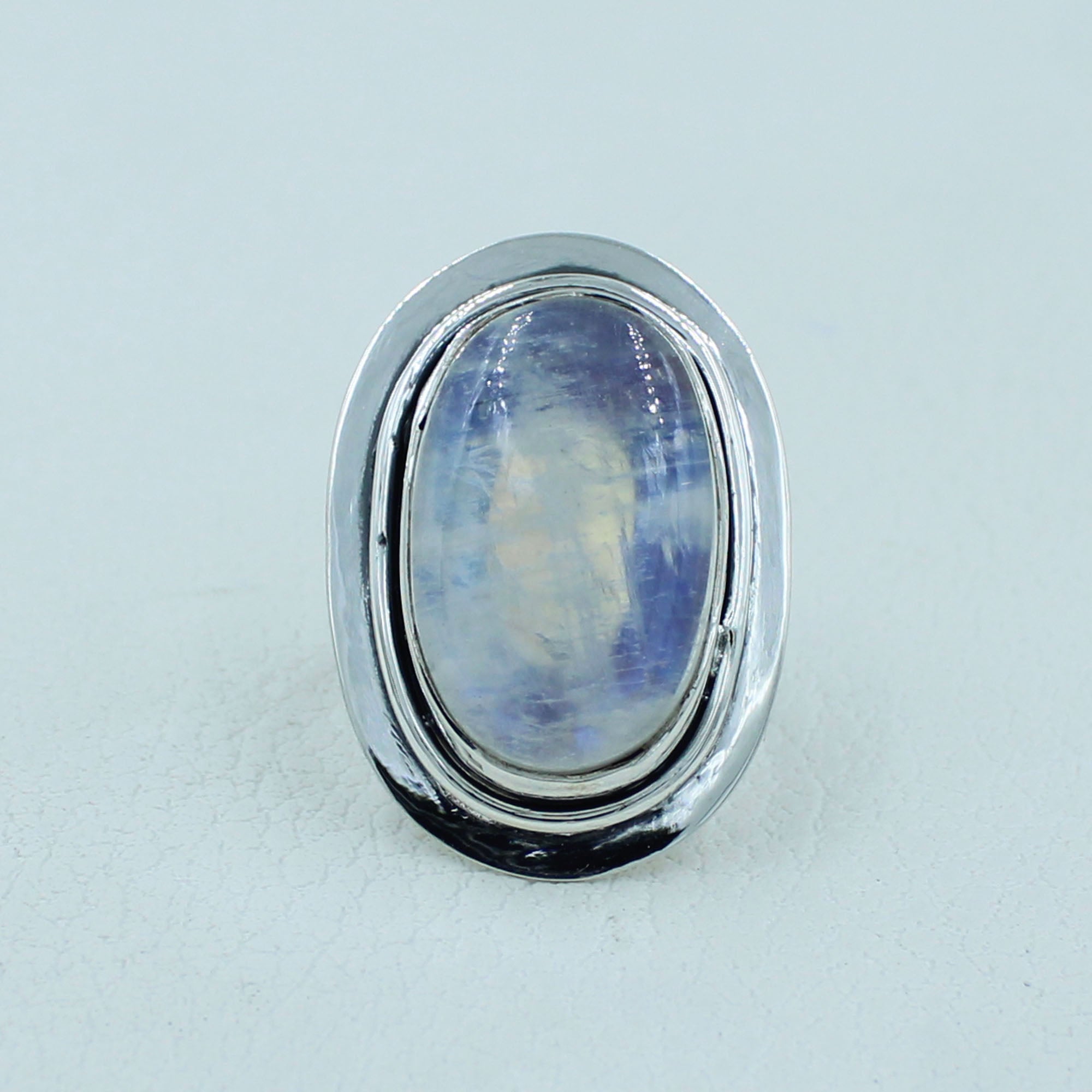 Vibrant flash Moonstone Sterling Silver Ring