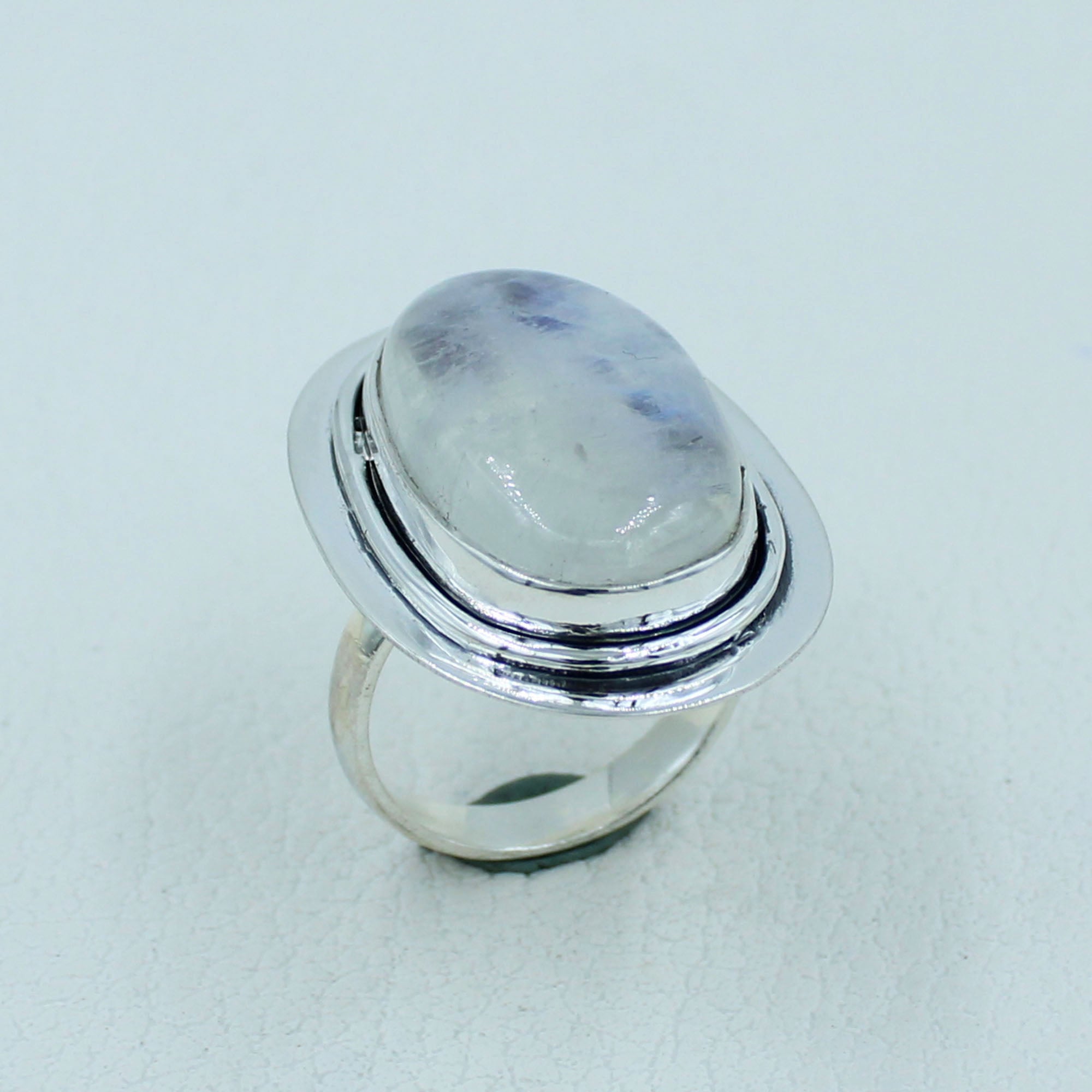 Vibrant flash Moonstone Sterling Silver Ring