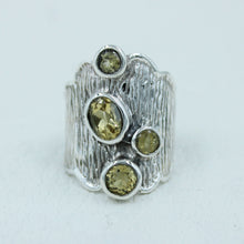 Beautiful Citrine Sterling Silver Textured Ring