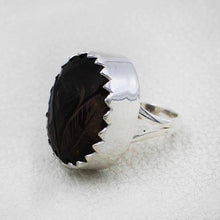 Hand-Carved Smoky Quartz Oval Ring