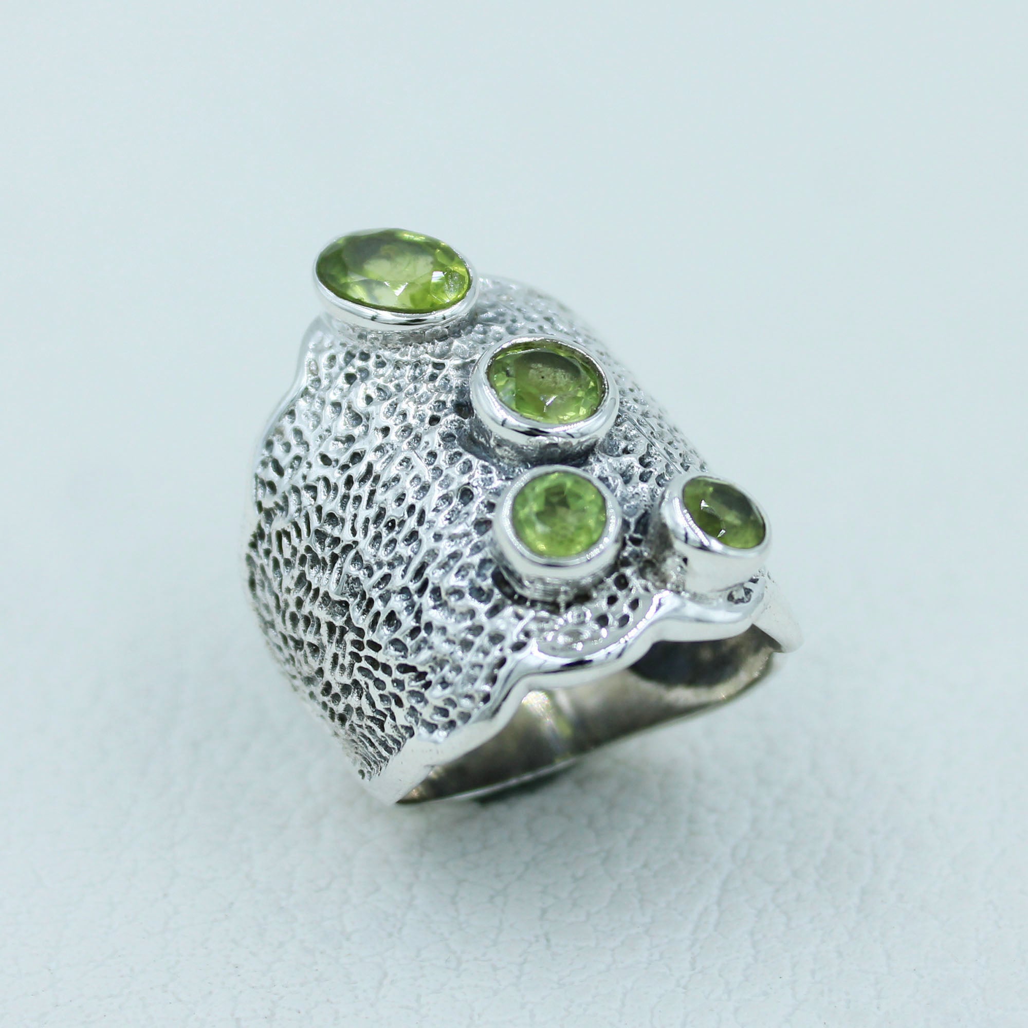 Peridot Sterling Silver Ring - Women Ring