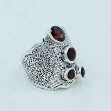 Garnet Solid Sterling Silver Ring for Women