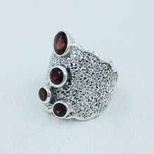 Garnet Solid Sterling Silver Ring for Women