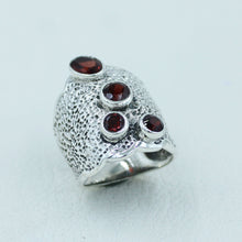 Garnet Solid Sterling Silver Ring for Women