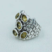 Citrine 925 Silver Cluster Ring