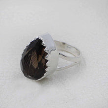 Carved Smoky Quartz Statement Ring