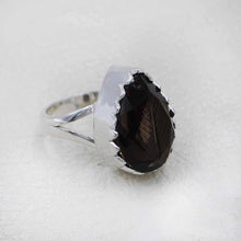 Carved Smoky Quartz Statement Ring