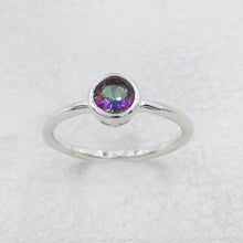Minimalist Mystic Topaz Sterling Silver Ring