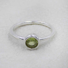 Minimalist Peridot Sterling Silver Ring