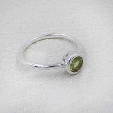 Minimalist Peridot Sterling Silver Ring