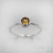 Minimalist Citrine Sterling Silver Ring
