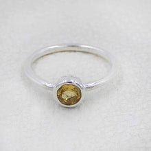 Minimalist Citrine Sterling Silver Ring