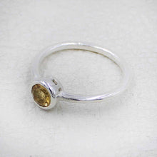 Minimalist Citrine Sterling Silver Ring