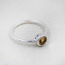 Minimalist Citrine Sterling Silver Ring