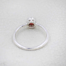 Minimalist Garnet Sterling Silver Ring