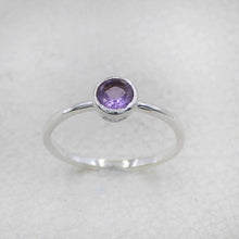 Minimalist Garnet Sterling Silver Ring