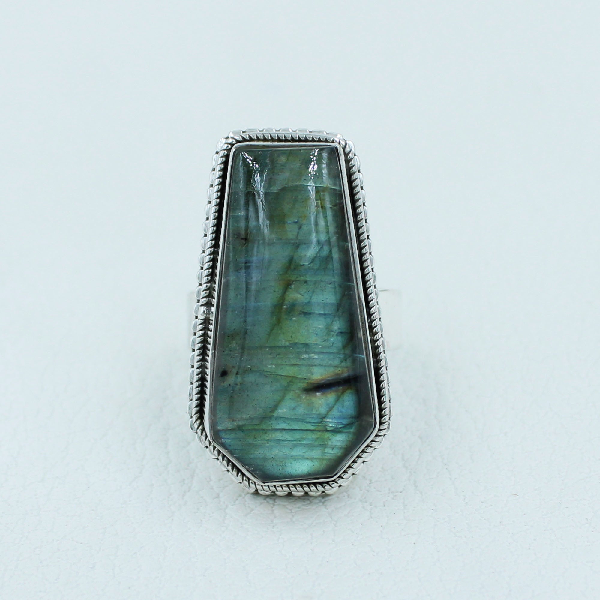 Labradorite Sterling Silver Ring - Coffin Jewelry