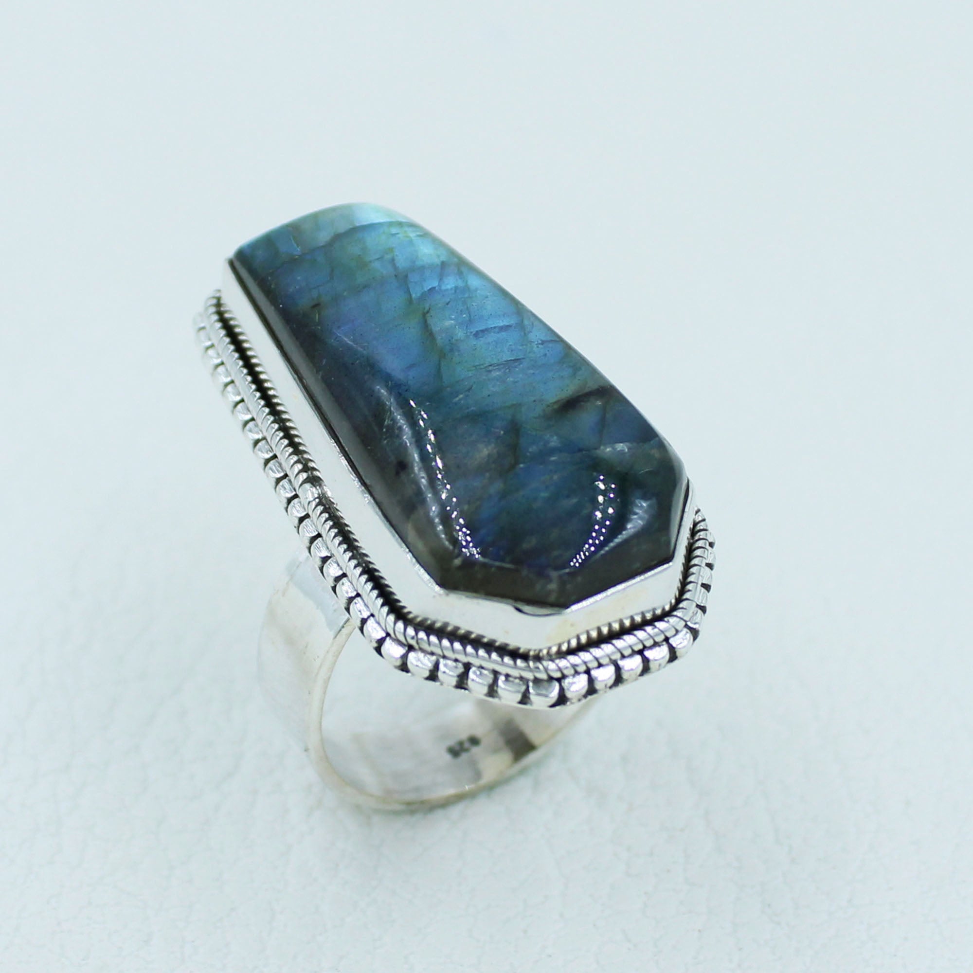 Labradorite Sterling Silver Ring - Coffin Jewelry