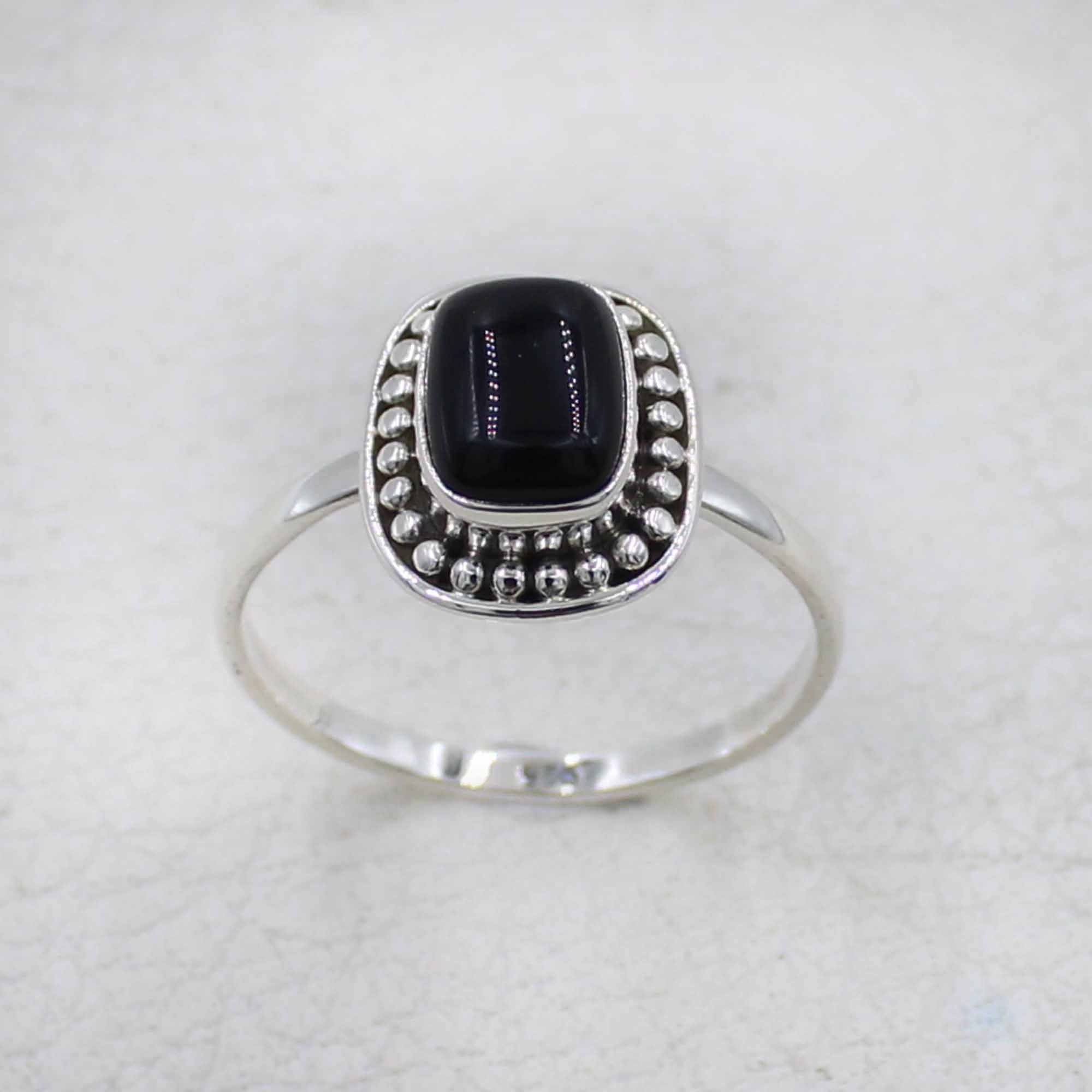 Handcrafted Sterling Silver Ring with Black Onyx