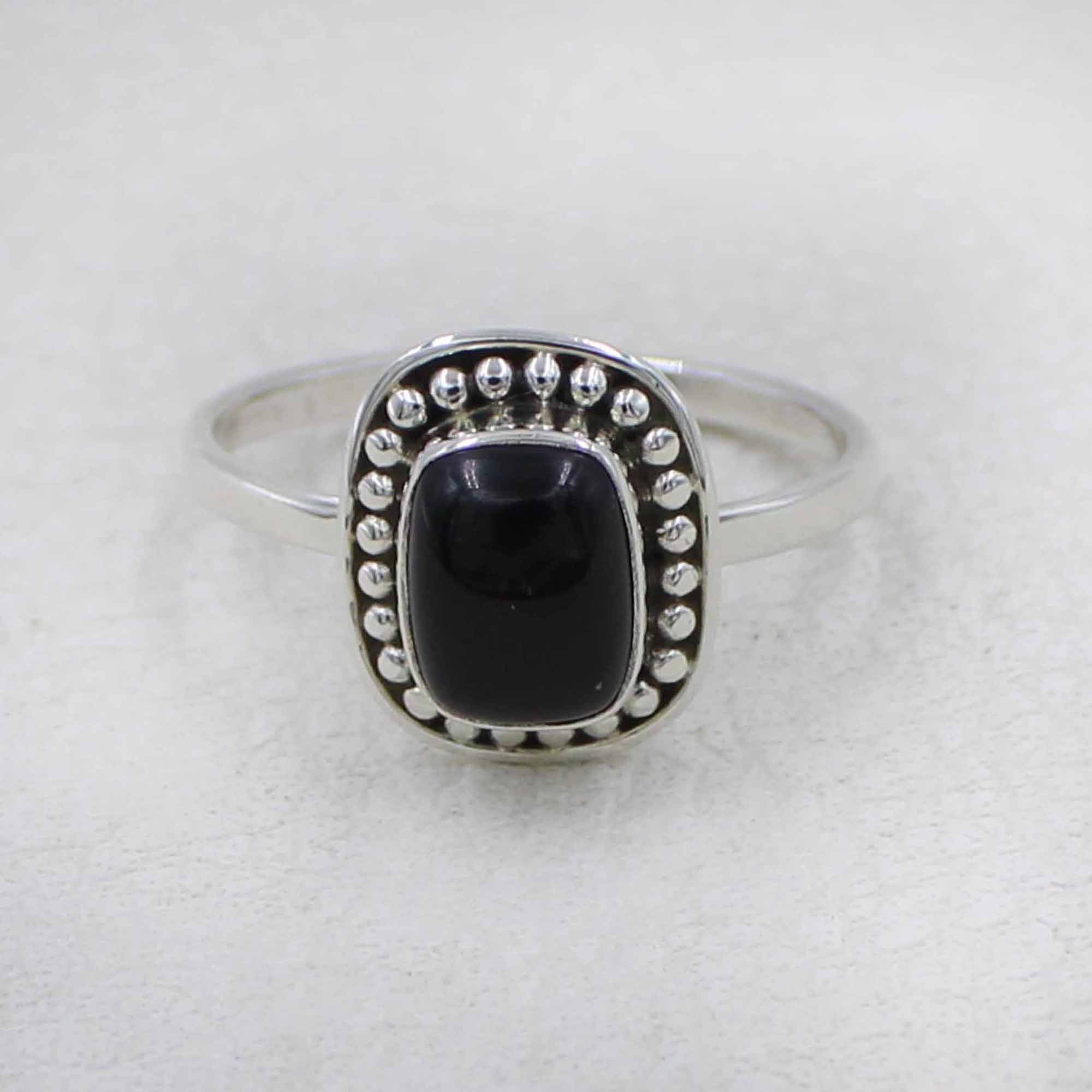 Handcrafted Sterling Silver Ring with Black Onyx