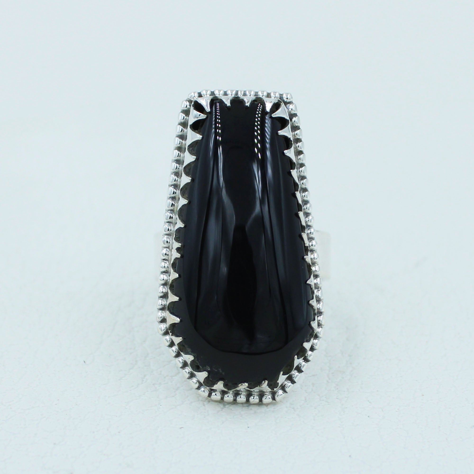 Black Onyx Sterling Silver Jewlery - Coffin Ring