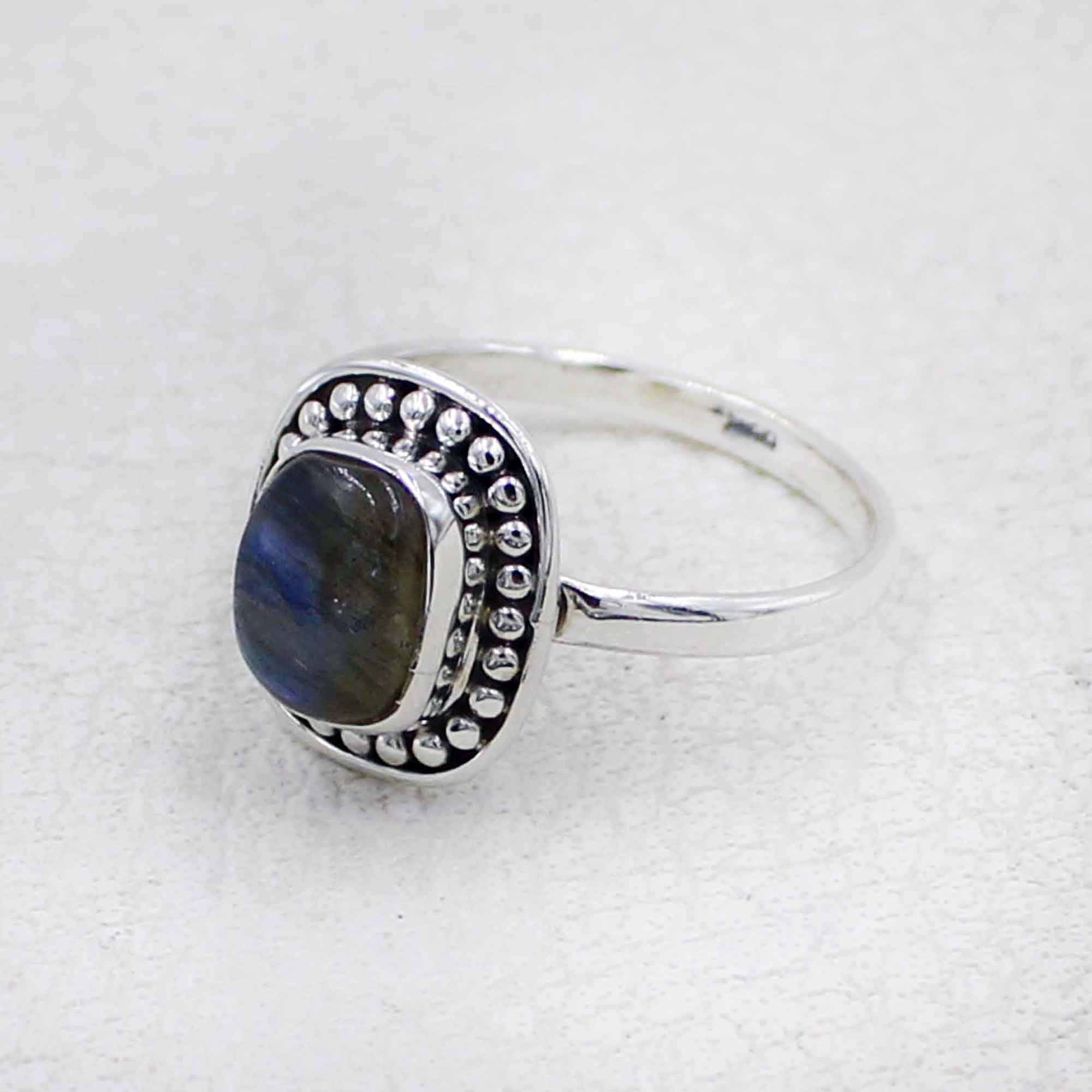 Handcrafted Sterling Silver Ring with Labradorite