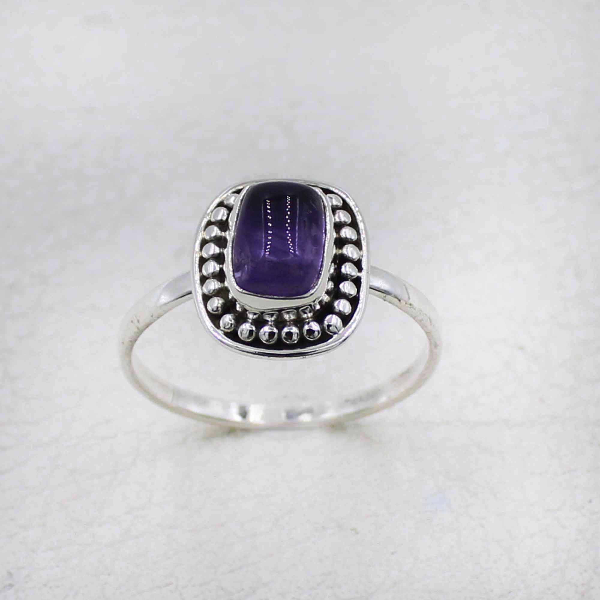 Handcrafted Sterling Silver Ring with Amethyst