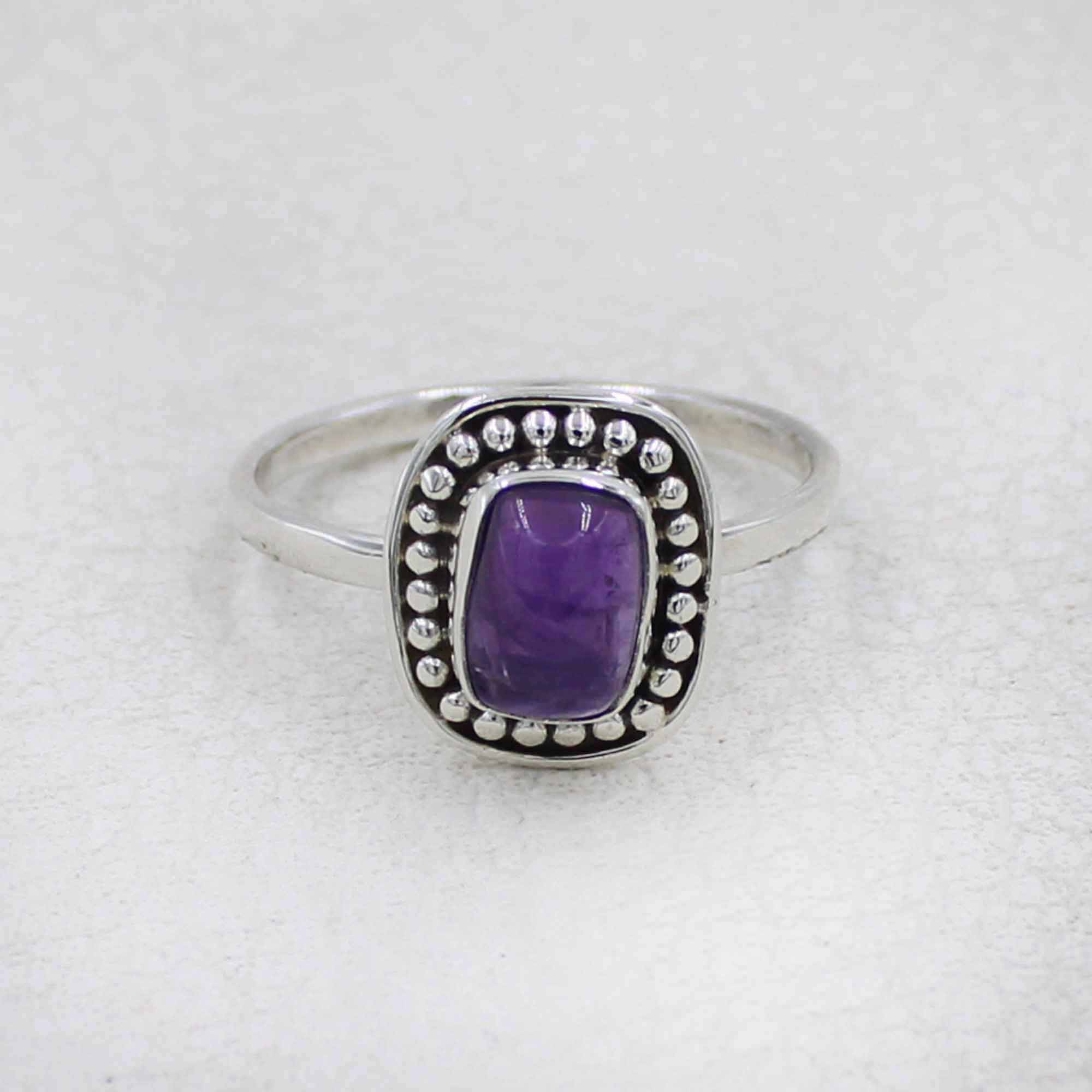 Handcrafted Sterling Silver Ring with Amethyst