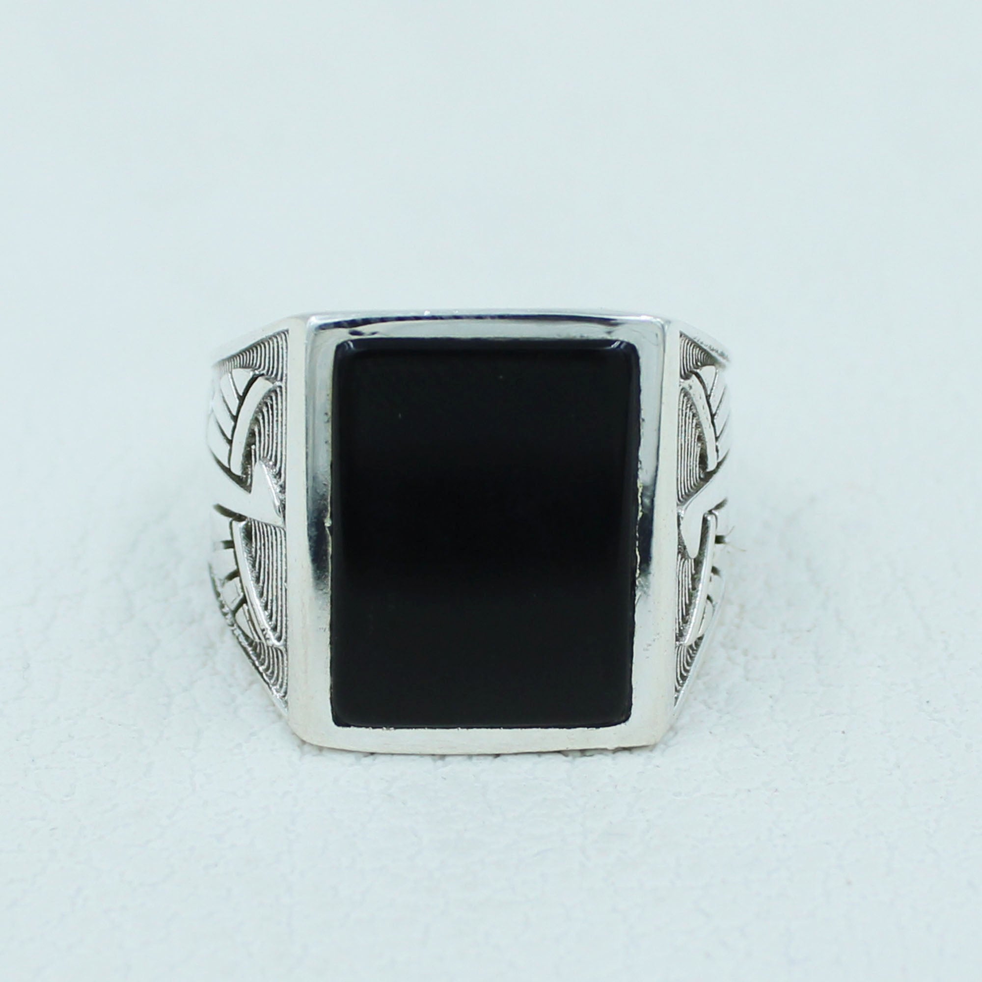 Black Onyx Eagle Men's Ring - Onyx Jewelry