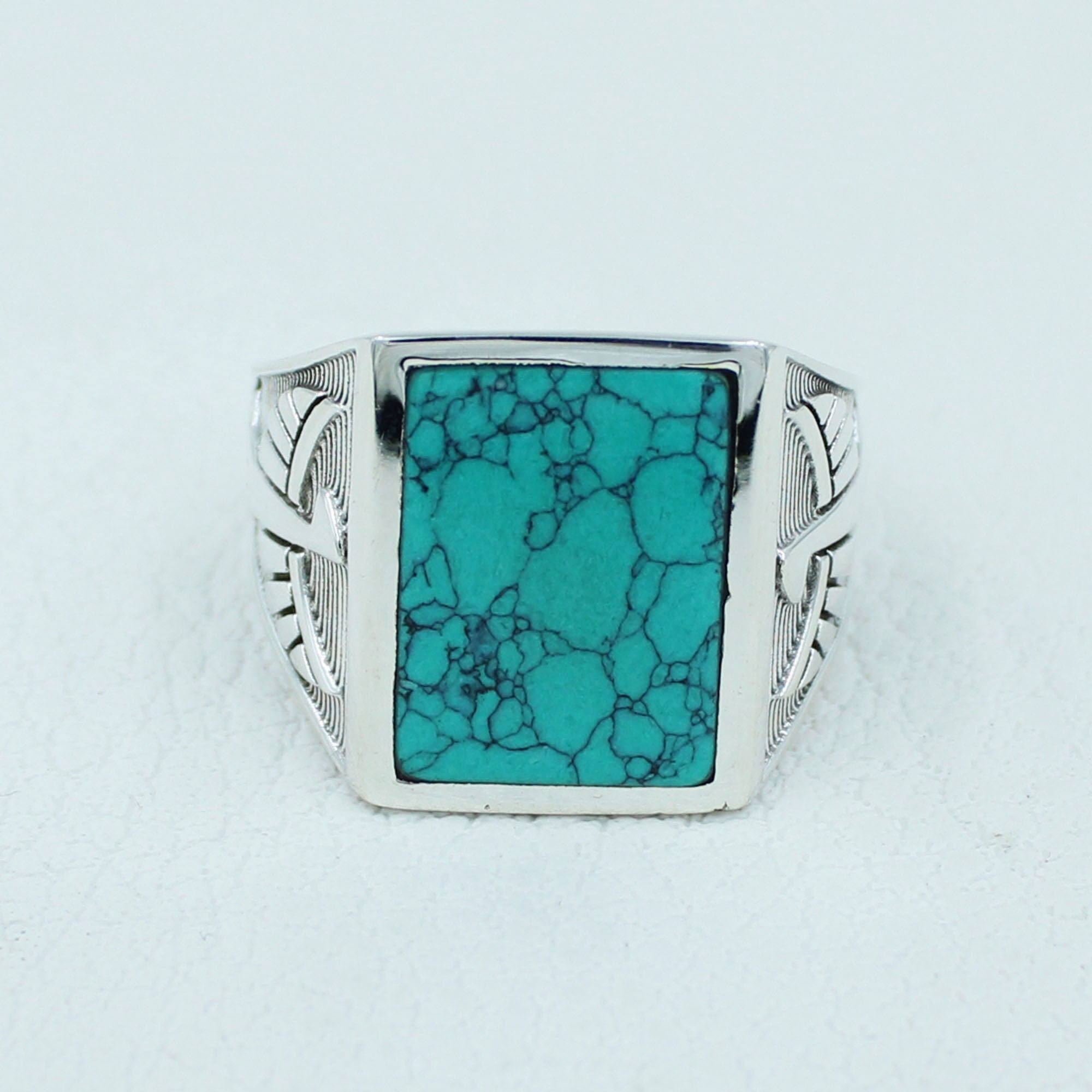 Eagle Men's Ring - Turquoise Silver Jewelry