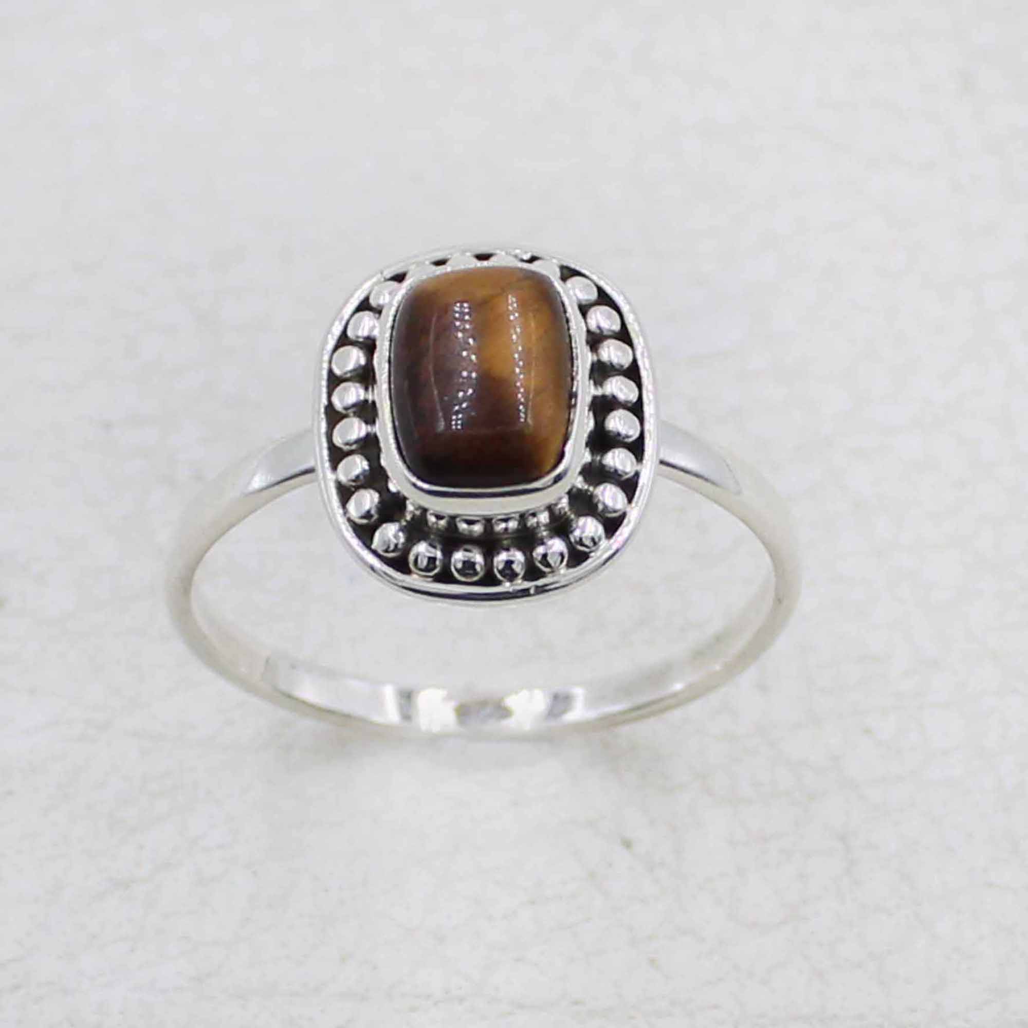 Handcrafted Sterling Silver Ring with Tiger Eye