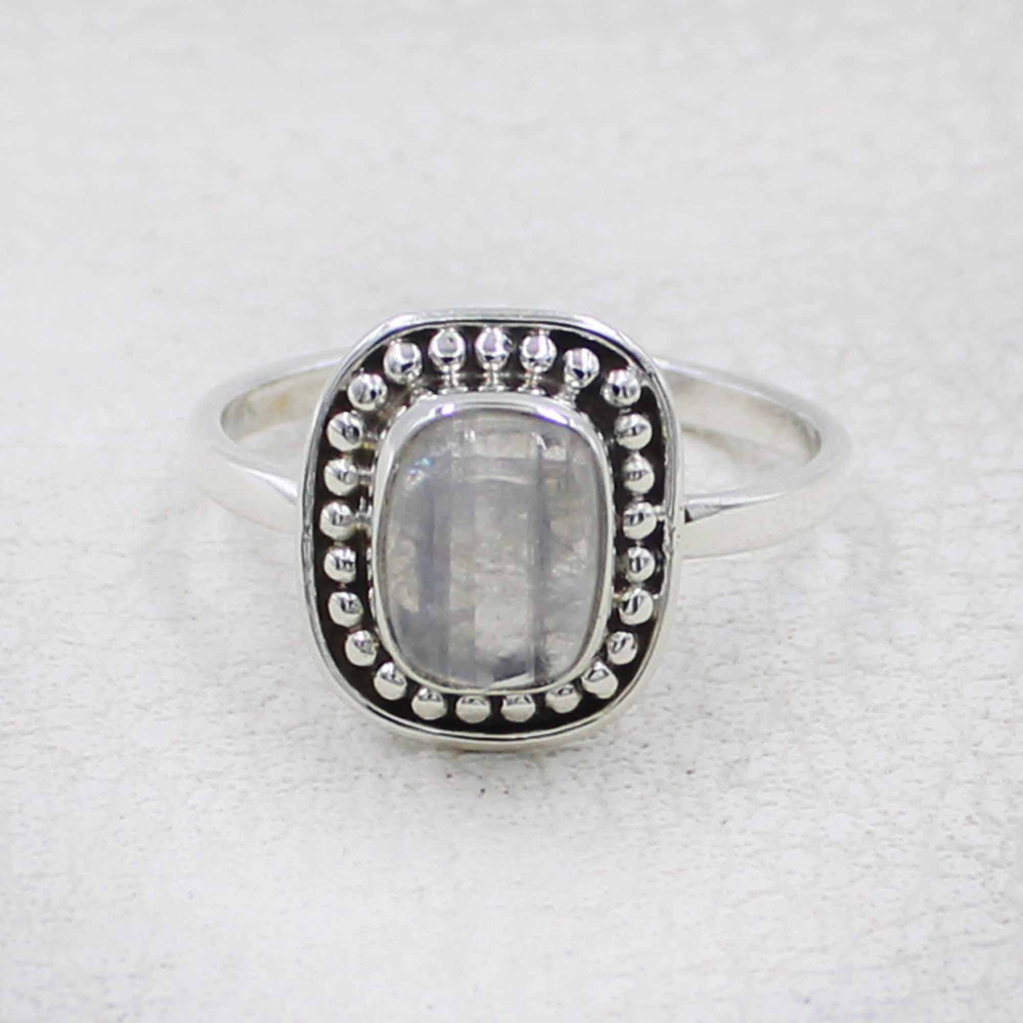 Handcrafted Sterling Silver Ring with Moonstone