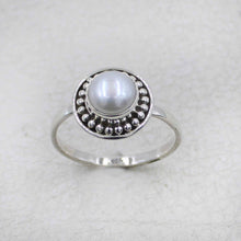 Handcrafted Sterling Silver Ring with Pearl