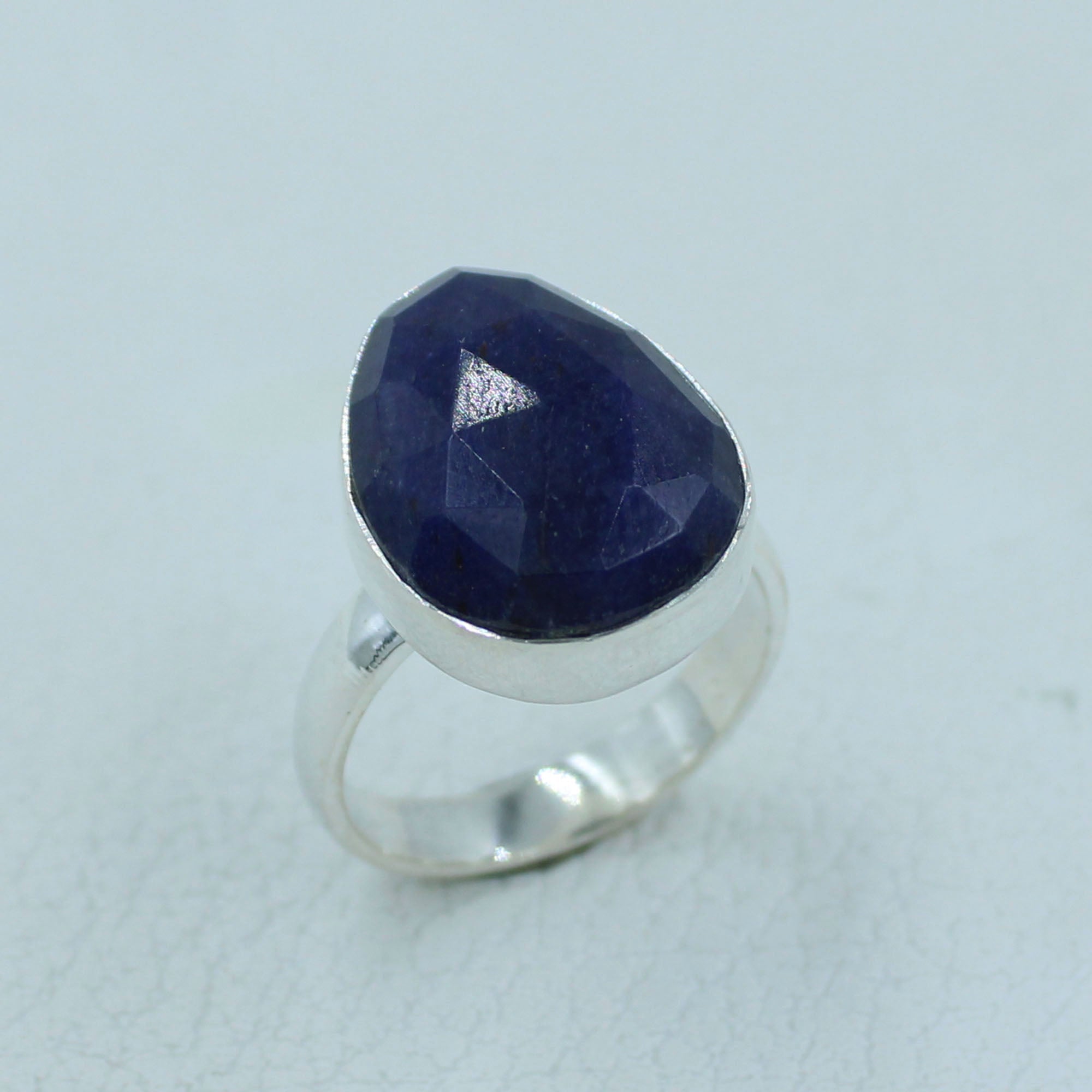 Blue Sapphire Sterling Silver Ring