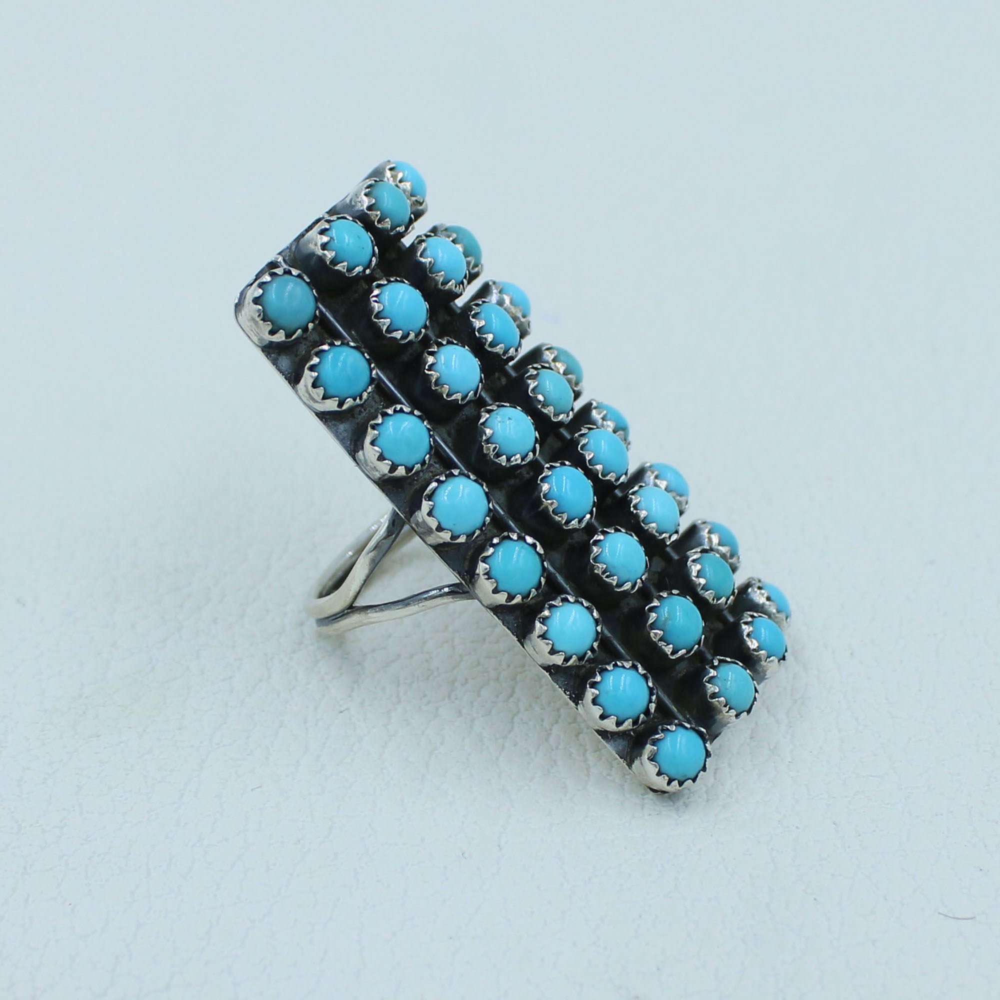 Beautiful Turquoise Stones Silver Women Ring