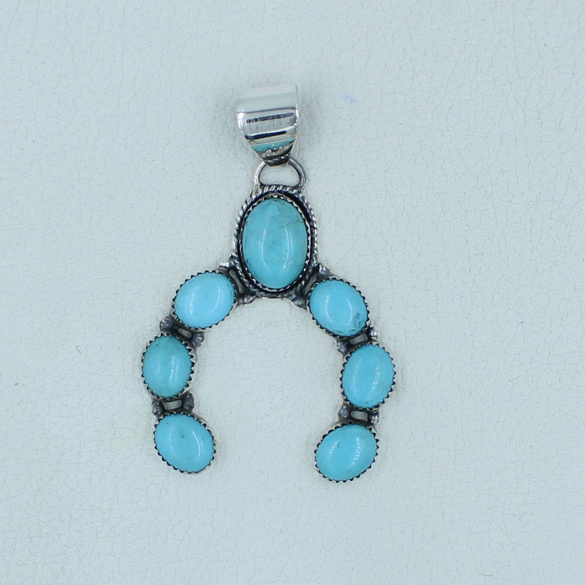 Horseshoe Turquoise with sterling Silver Pendant