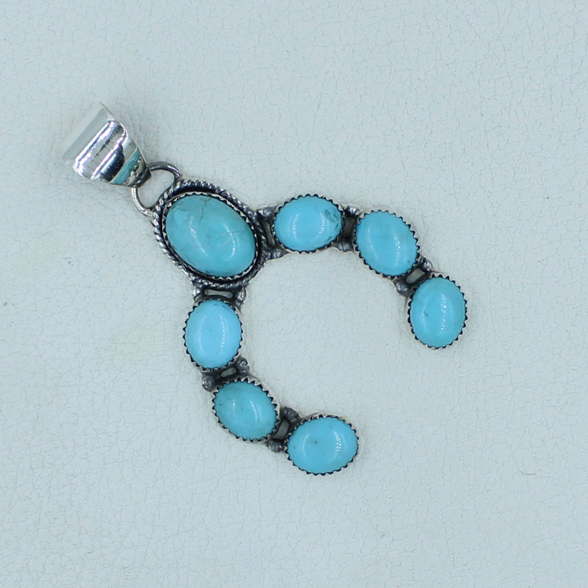 Horseshoe Turquoise with sterling Silver Pendant