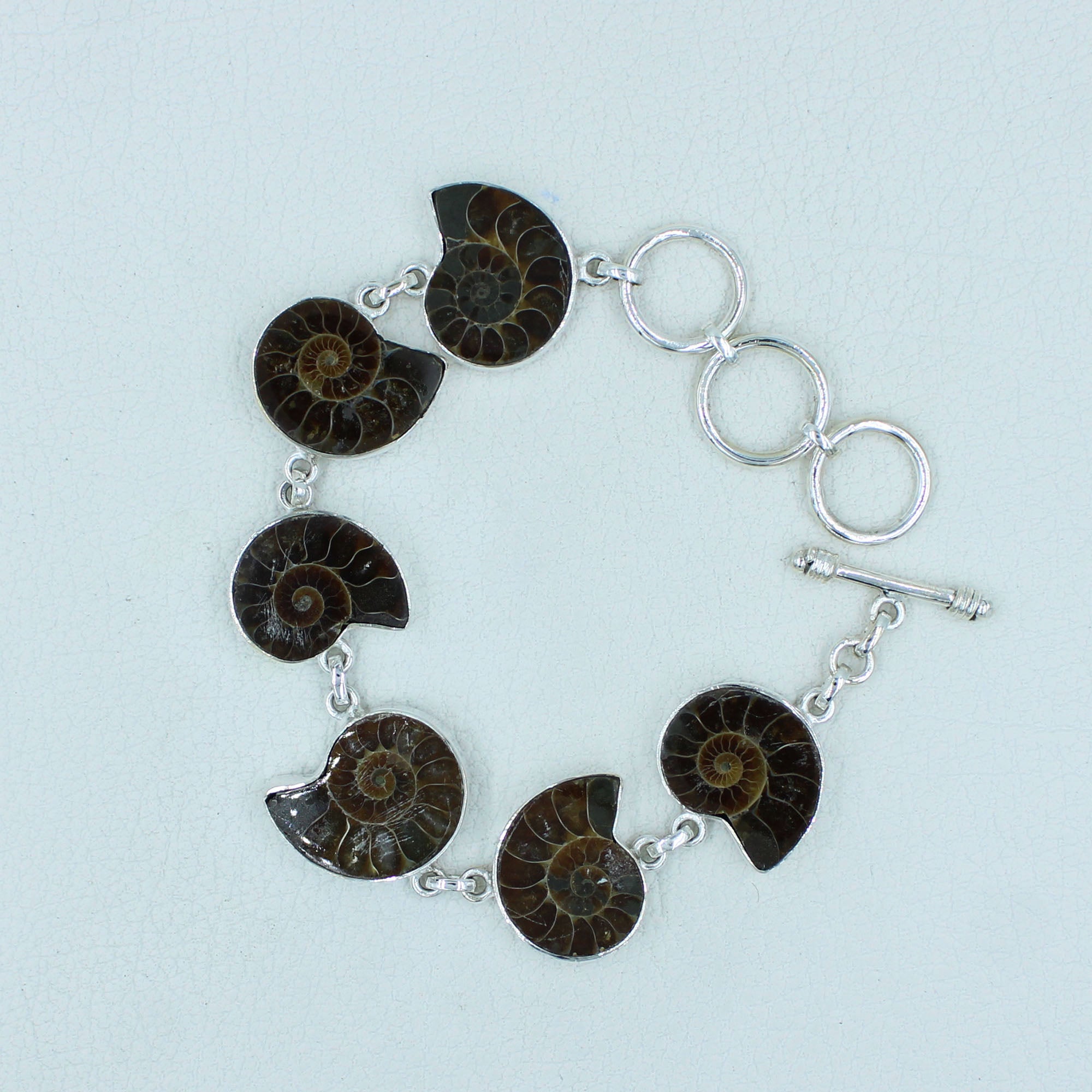 Fossil Ammonite Sterling Silver Bracelets