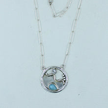 Natural Larimar Sterling Silver Necklace