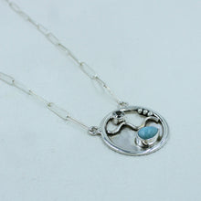Natural Larimar Sterling Silver Necklace