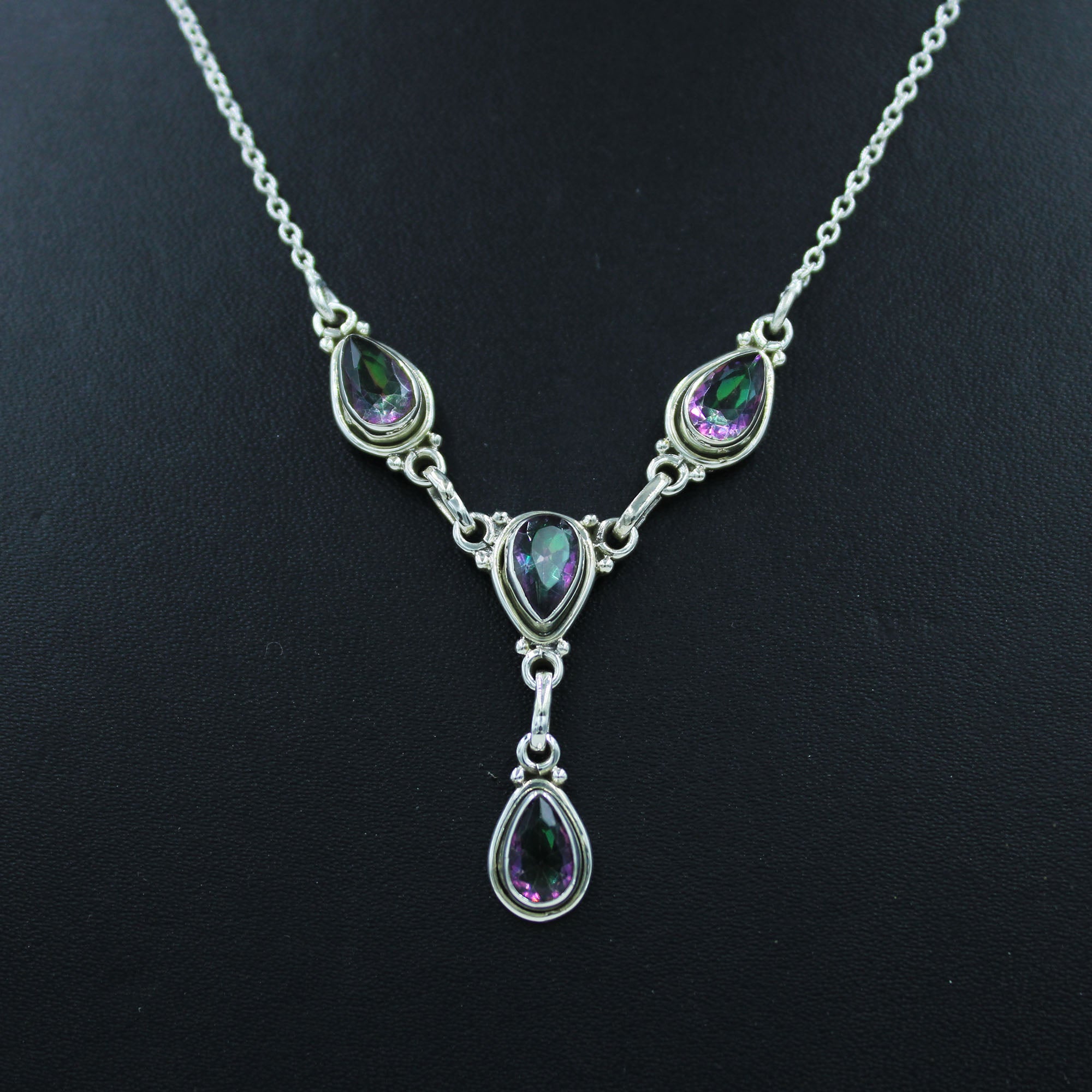 Mystic Quartz Jewelry Necklace in Sterling Silver