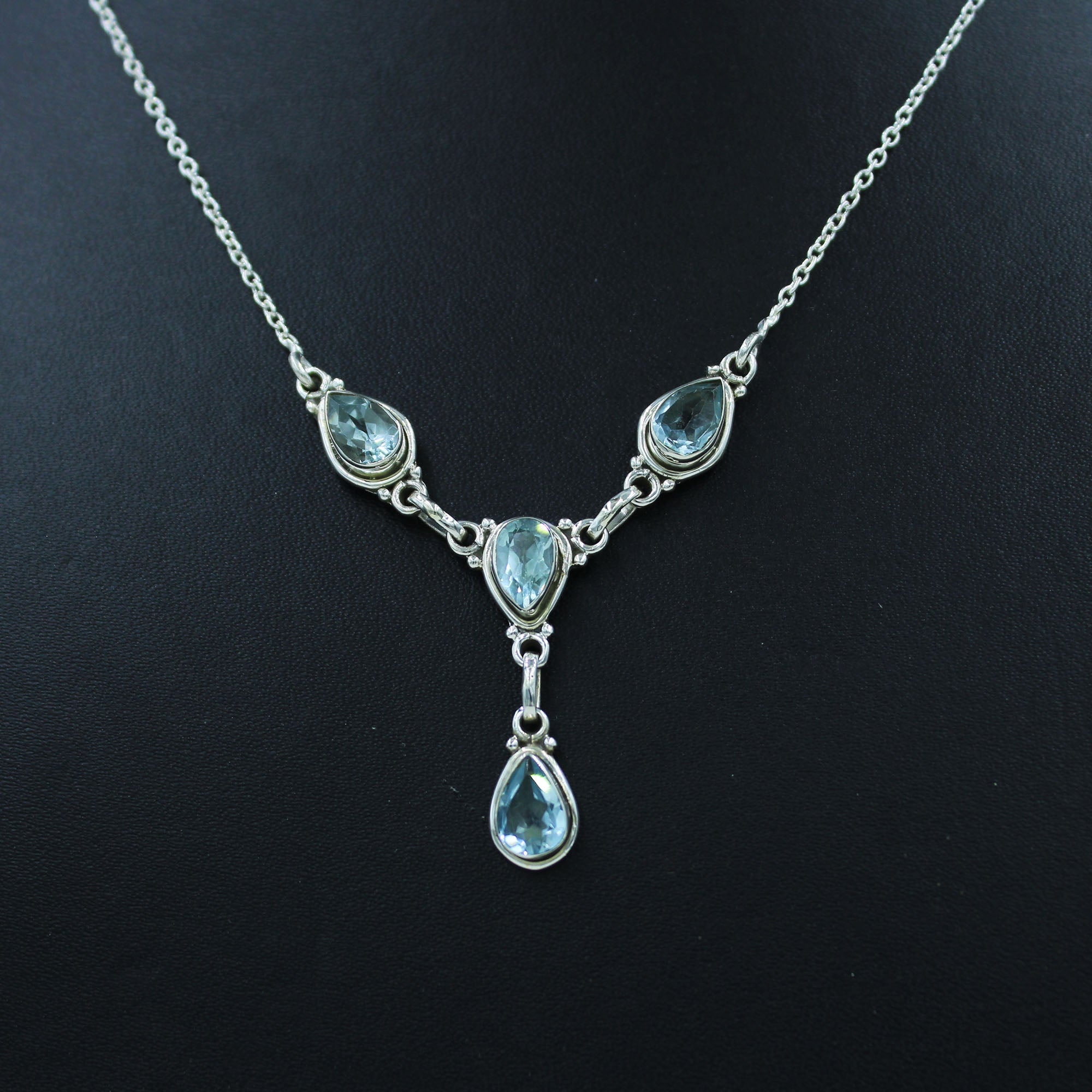 Blue Topaz Sterling Silver Necklace